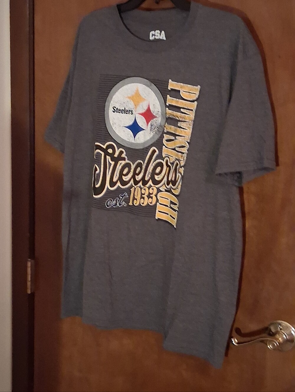 Vintage 90s Pittsburgh Steelers Shirt Mens XL Gray CSA NFL Football Graphic